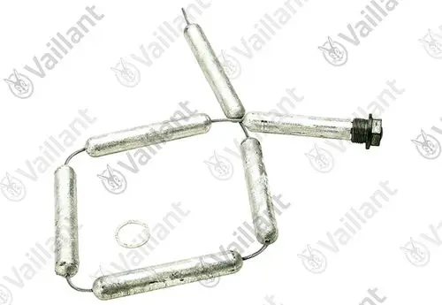 Vaillant Kettenanode mit mehreren Zylindern und einem Anschluss, предназначена для защиты от коррозии в системах горячего водоснабжения.